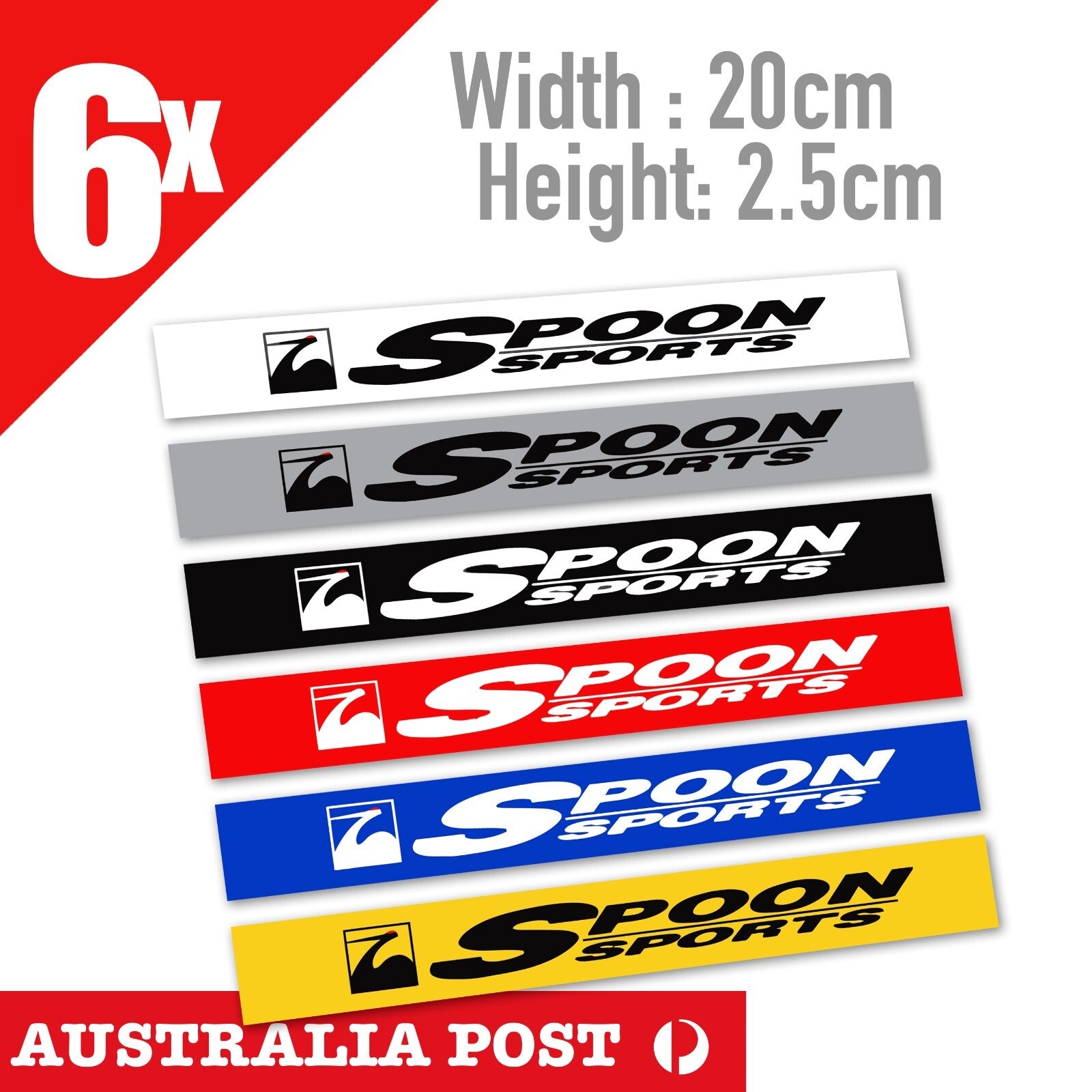 Spoon Sports Evo Mitsubishi Honda JDM Toyota Laptop , Car  Banner x6 Sticker