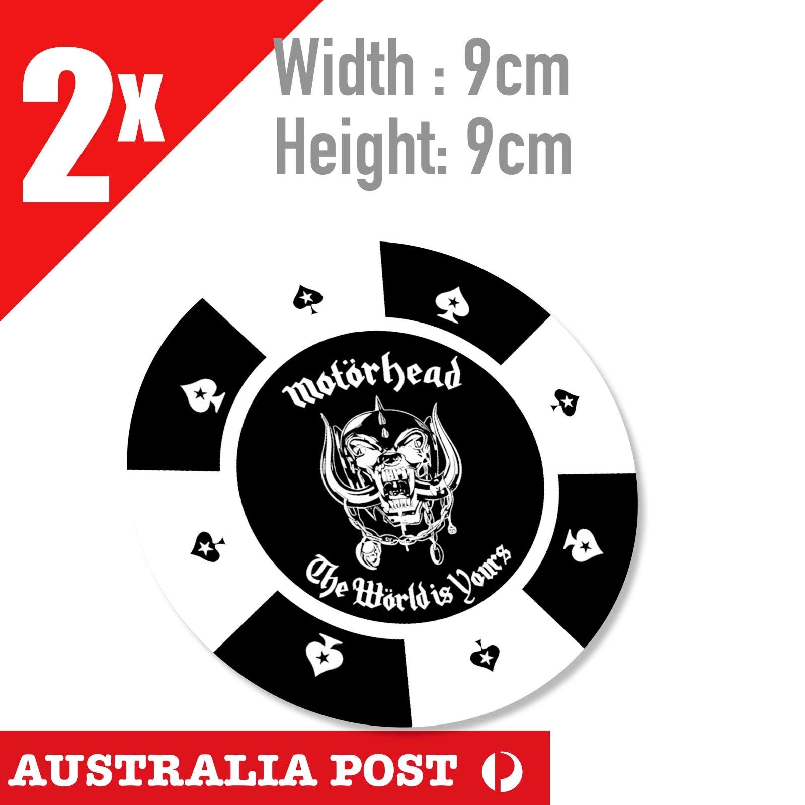 Motorhead Skull AUSTRALIA Logo, Motorcycle,Fuel Tank, Helmet Stickers
