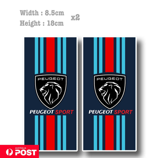 Martini Racing PEUGEOT Logo Stripes Sticker