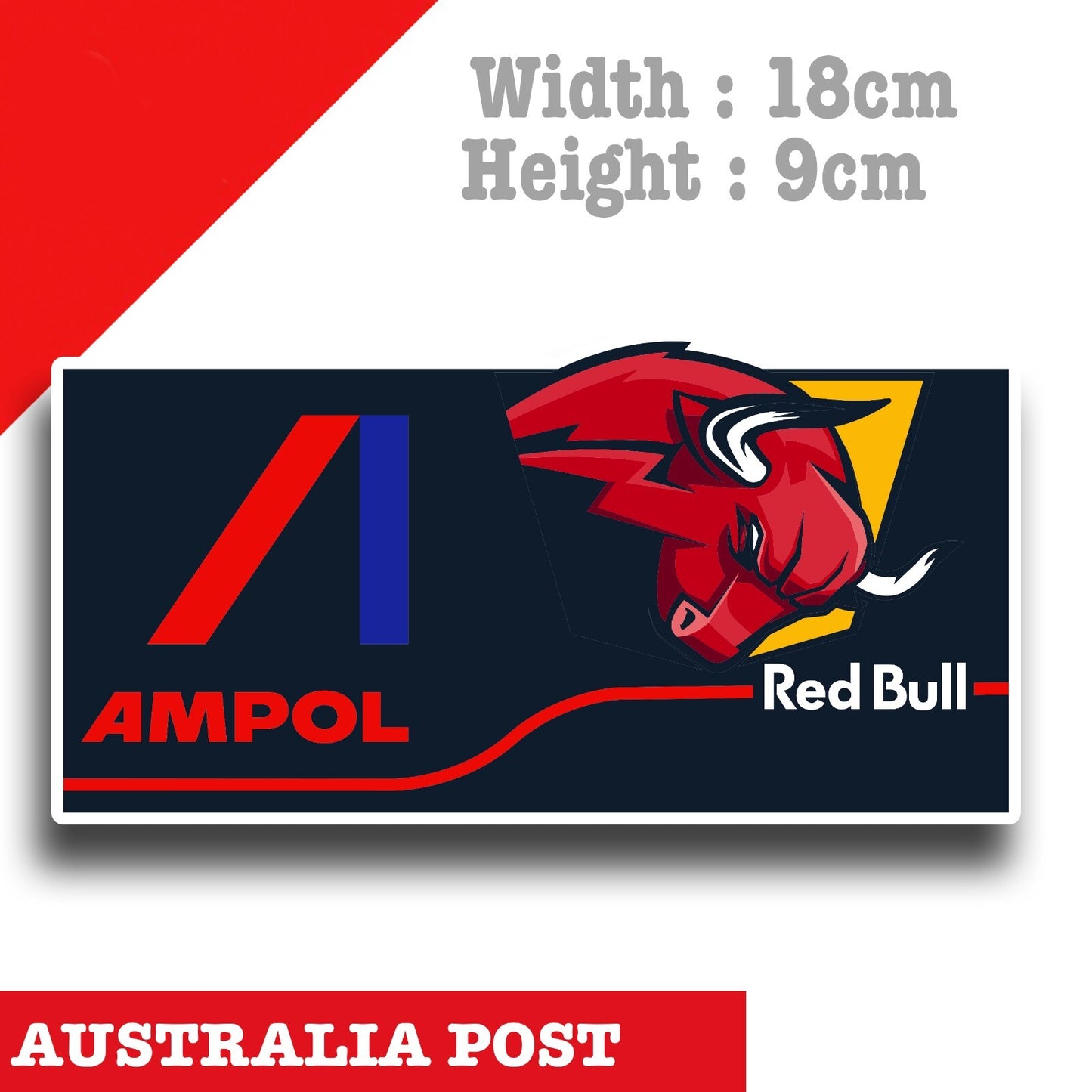 Red Bull AMPOL Australia Angry Bull Logo  Sticker