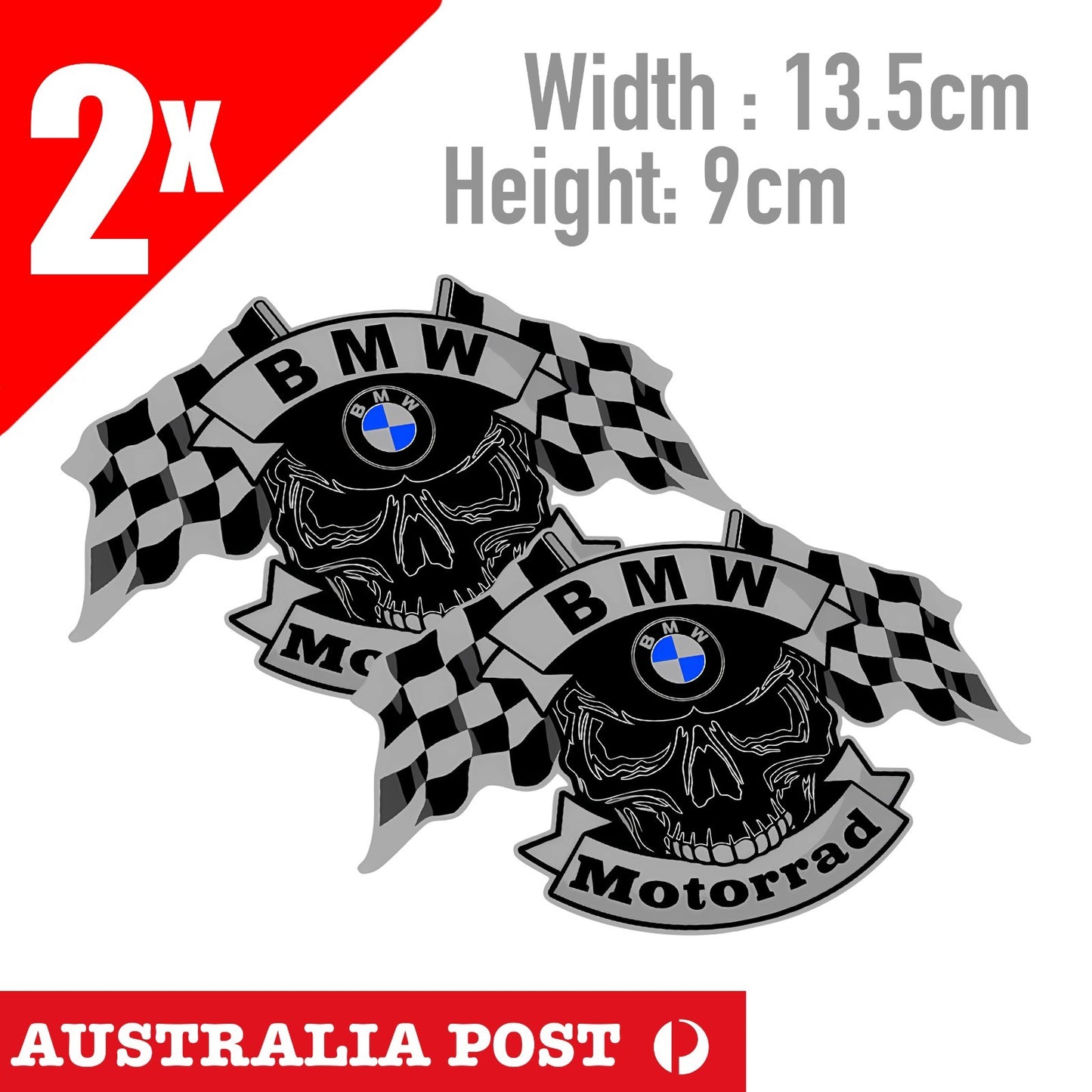 Bmw Logo Skull Style Motorcycle Motorrad  Sticker