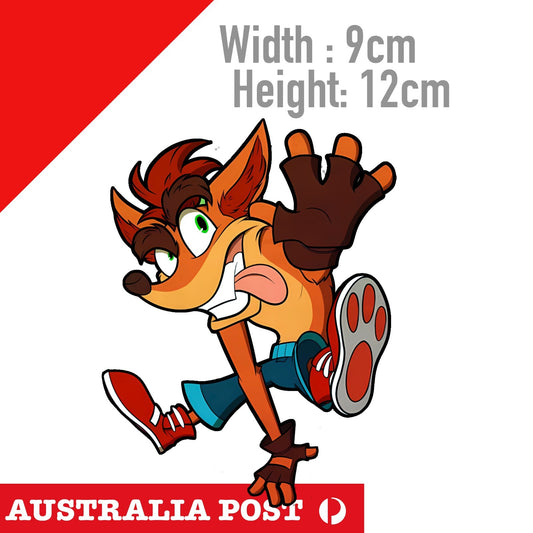 Crash Bandicoot Fox Jumping - Video Game Decal Sticker