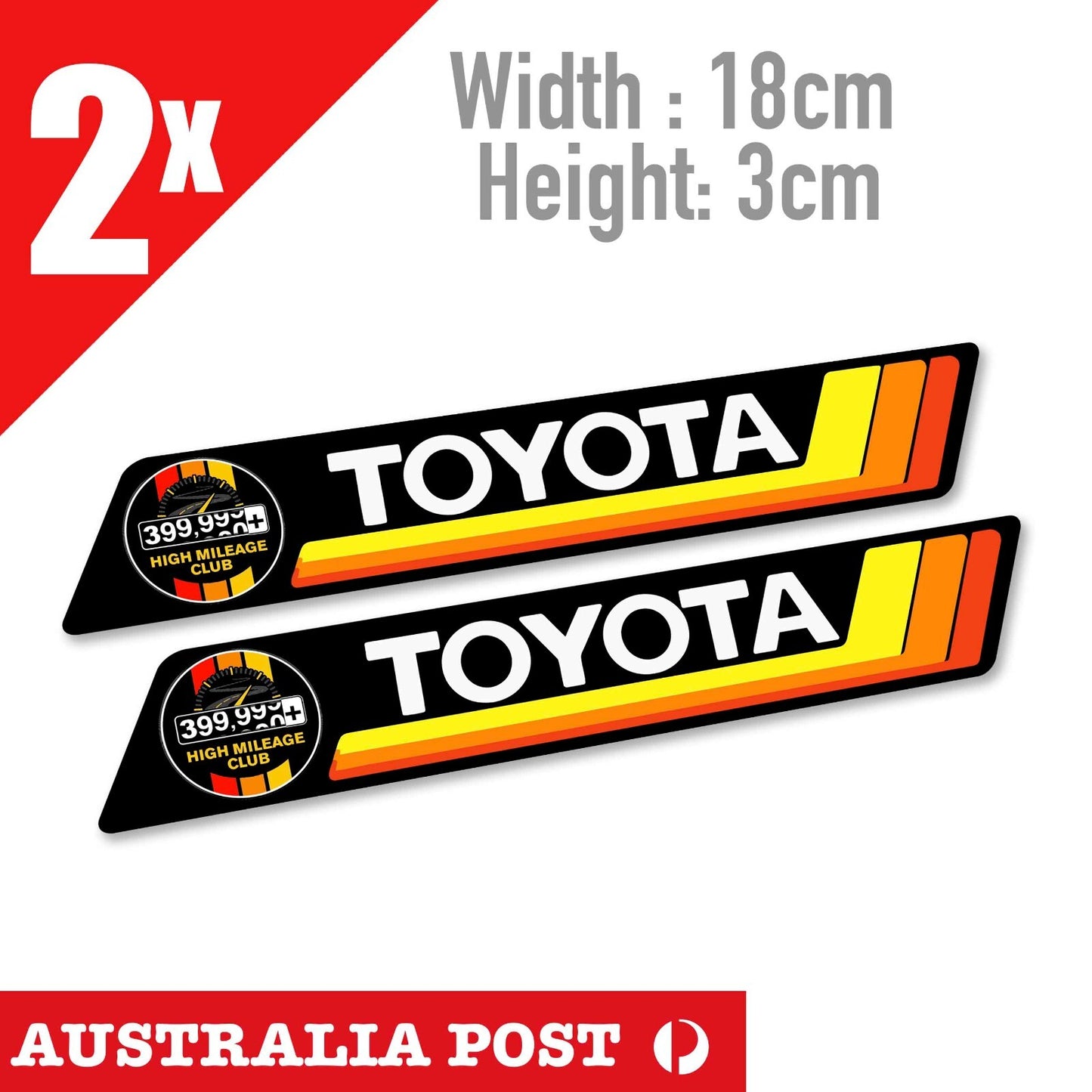 Toyota TRD Vintage HIGH MILEAGE CLUB 400,000 KM 4x4 Hilux Off Road 4WD Sticker
