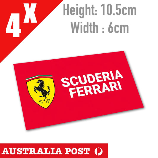 SCUDERIA Ferrari Logo Banner x4 Stickers