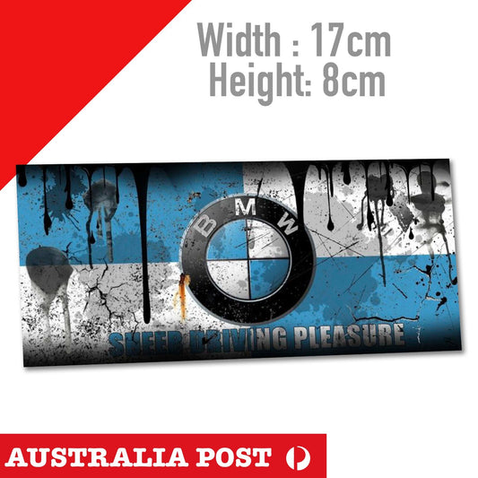 BMW Logo Damaged, Rusted, Old Style Service Banner sticker