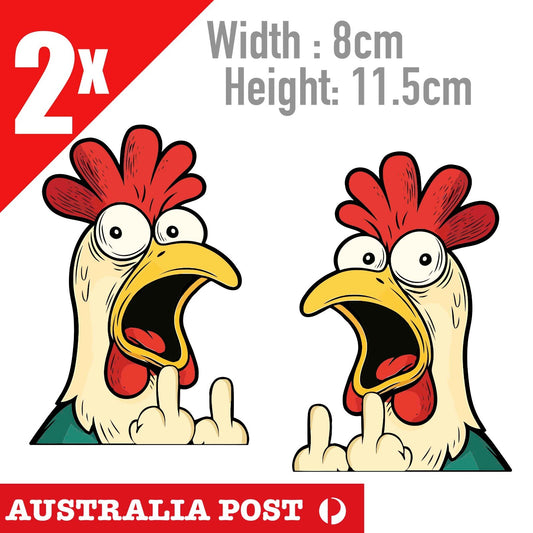 MIDDLE FINGER HAVE A NICE DAY Sticker Funny Rooster Farm Animal