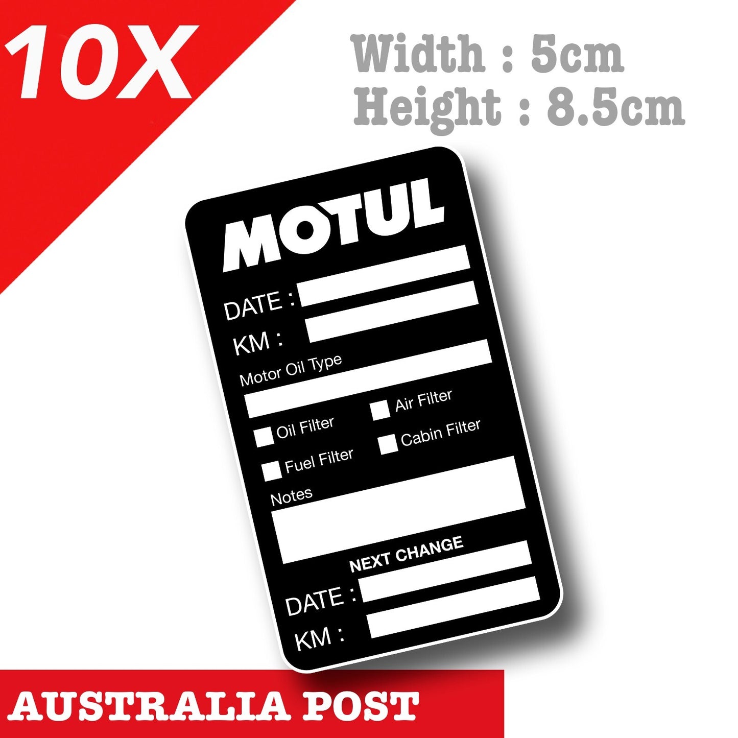 MOTUL Oil Change Service Reminder x10 Stickers , Cars Trucks Van Sticker