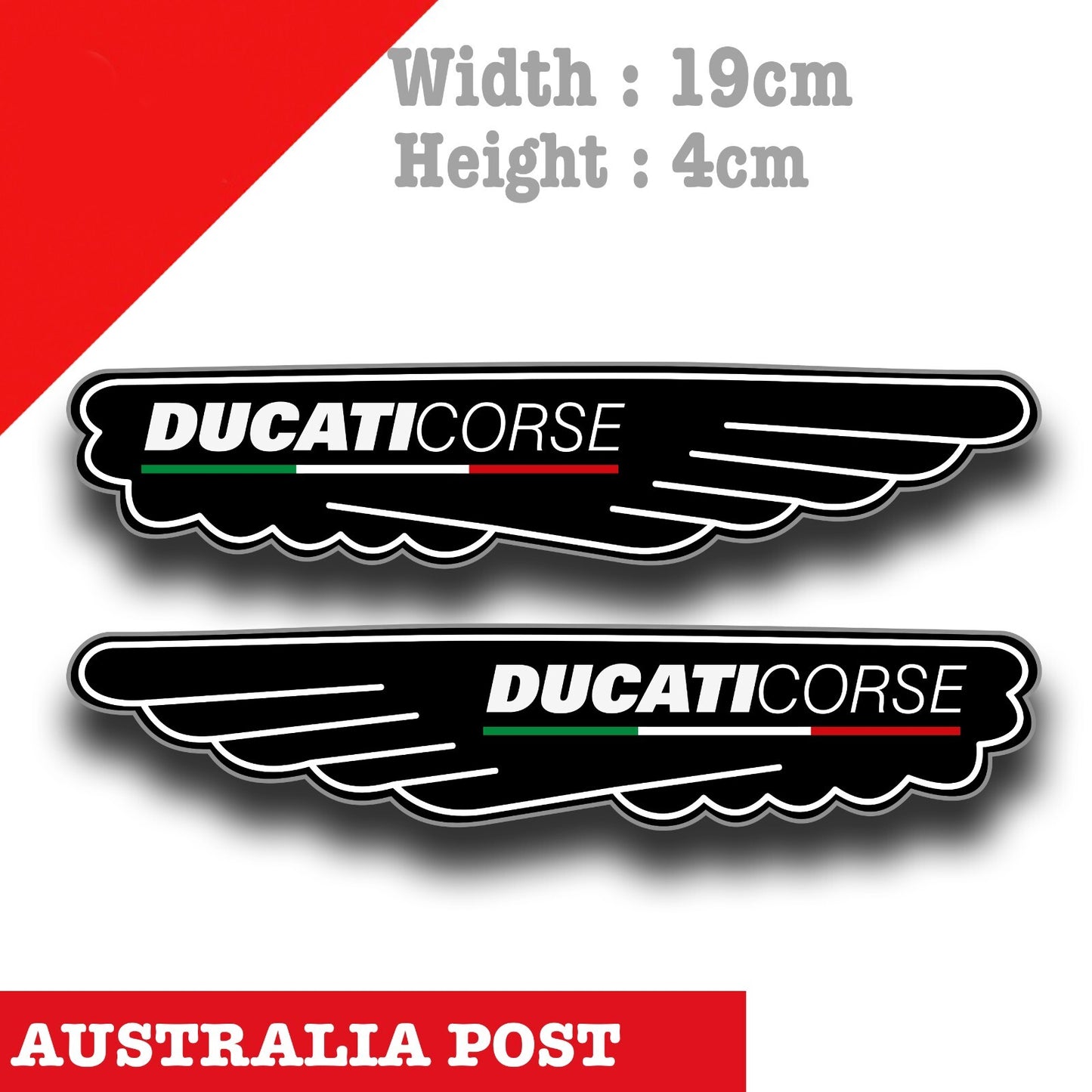 Ducati Corse Motorcycle Eagle Wings ,Fuel Tank, Helmet Motorcycle Decal Stickers