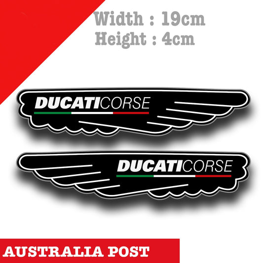 Ducati Corse Motorcycle Eagle Wings ,Fuel Tank, Helmet Motorcycle Decal Stickers