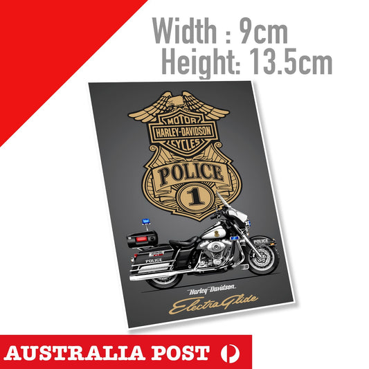 Harley Davidson Electra Glide Police Bike Decal Sticker
