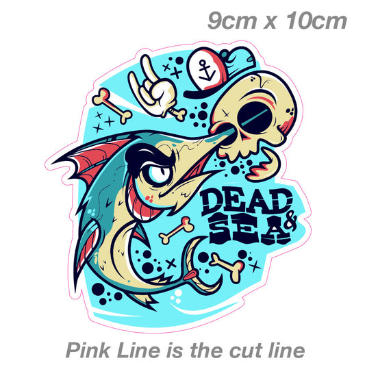 Dead Sea Sword Fish Laptop , Car  Vinyl  Sticker 