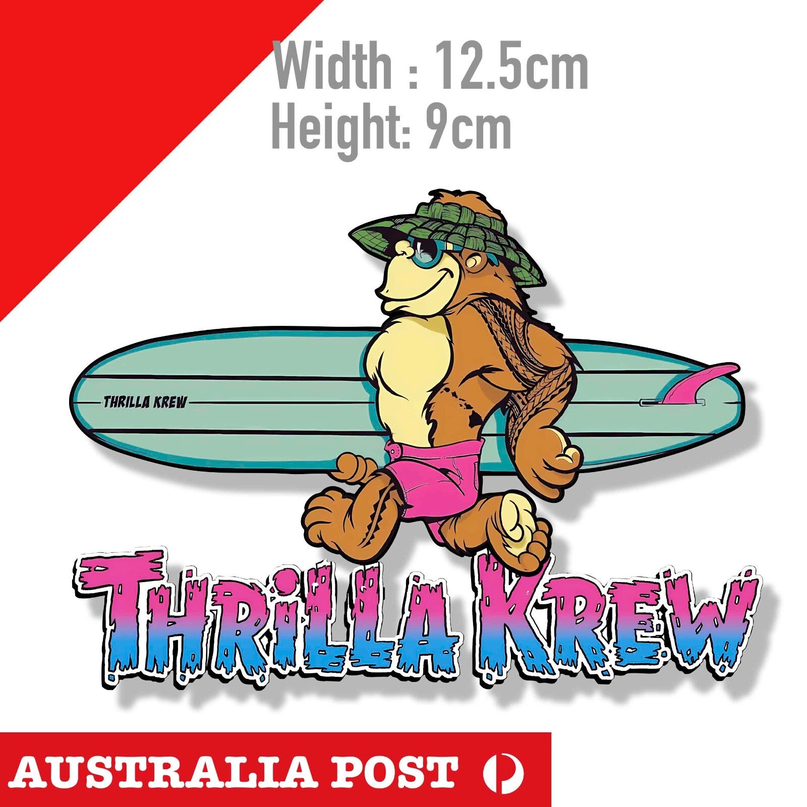 THRILLA KREW Surfing GORILLA  Surfer Vintage Sticker