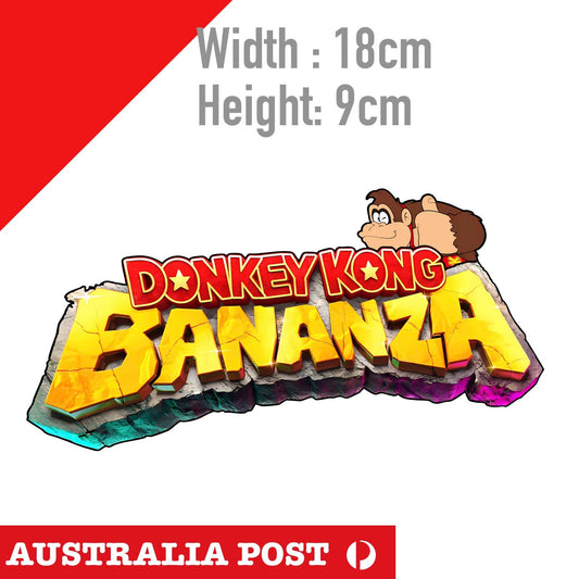 Donkey Kong Bananza logo,Donkey Kong Logo TEXT Nintendo Game Logo  Sticker