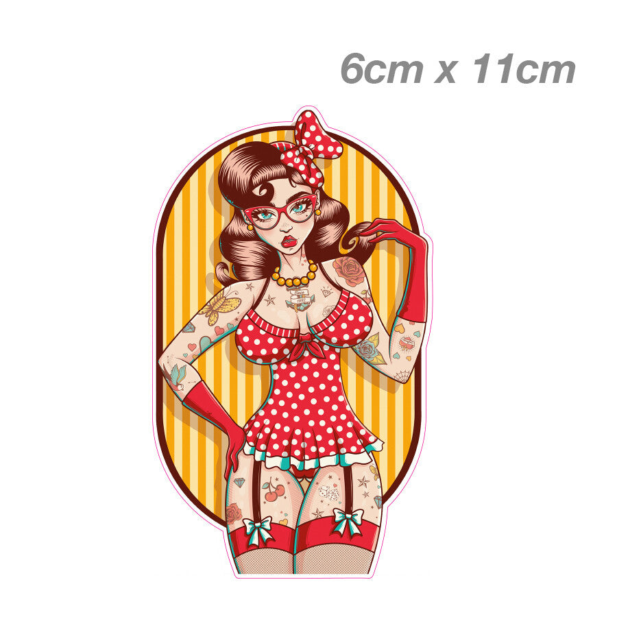 Tattoo Pin Up girl Laptop , Car  Vinyl  Sticker 