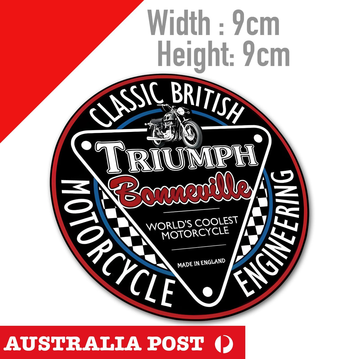 Triumph Bonneville T120 Motorcycle Logo, Vintage, Made In England Sticker