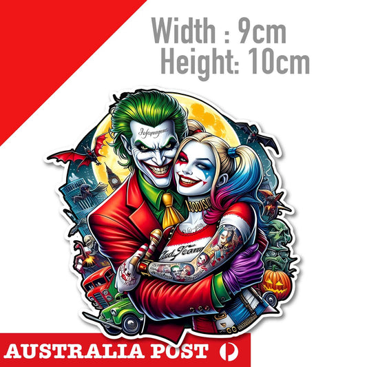 Harley Quinn and Joker ,Laptop, Car, Window, DC Joker   Sticker
