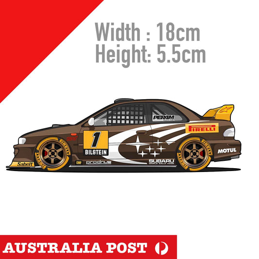 Subaru Impreza CGC8 ,PIRELLI RACING Car , Pirelli Logo  Sticker