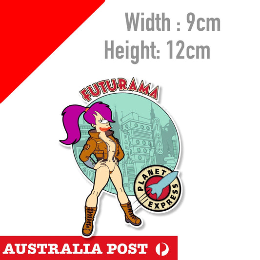 Planet Express Logo - Futurama Funny Sexy Leela  Logo Sticker