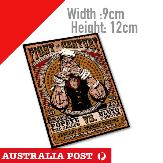 POPEYE Fight Poster, Boxing POPEYE The Sailor  Sticker