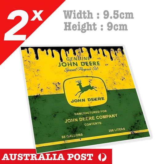 John Deere Rusted, Damaged, Dirty Logo, John Deere Logo Sticker