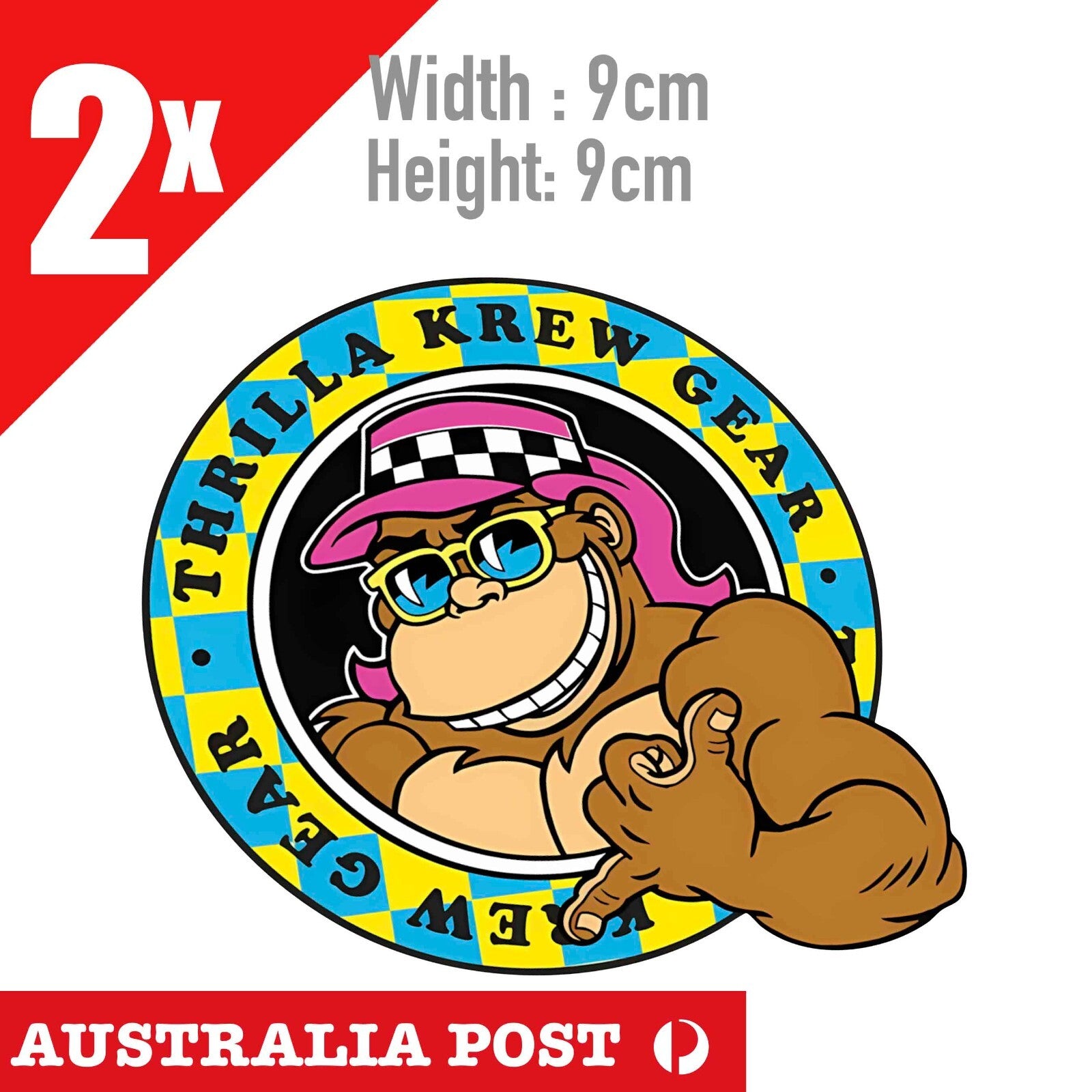 THRILLA Gorilla KREW - THRILLA GORILLA RUNNING SURF SKATEBOARD DECK  Stickers