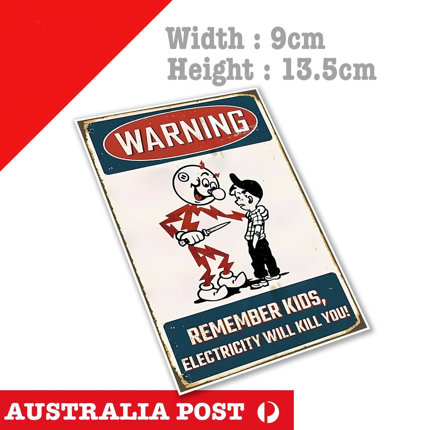 Electricity Warning Funny Sign, Electricity Will Kill you funny Damaged Sticker