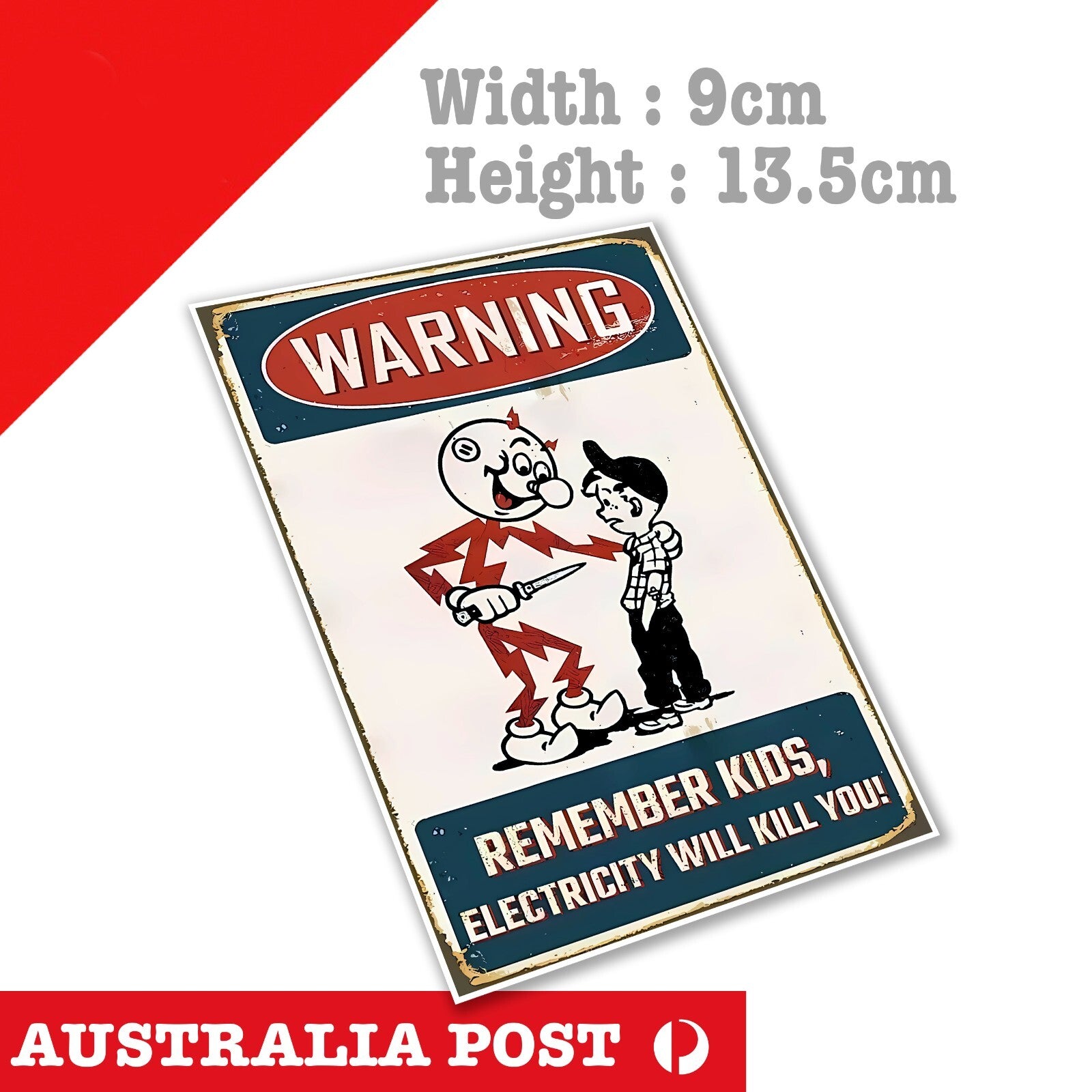 Electricity Warning Funny Sign, Electricity Will Kill you funny Damaged Sticker