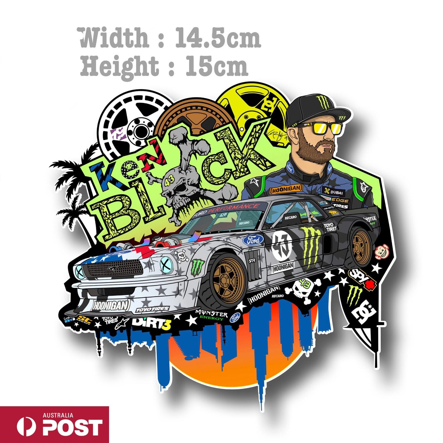 RIP Ken Block 43 Ken Block Skull Logo JDM DRIFT Driver Decal Sticker