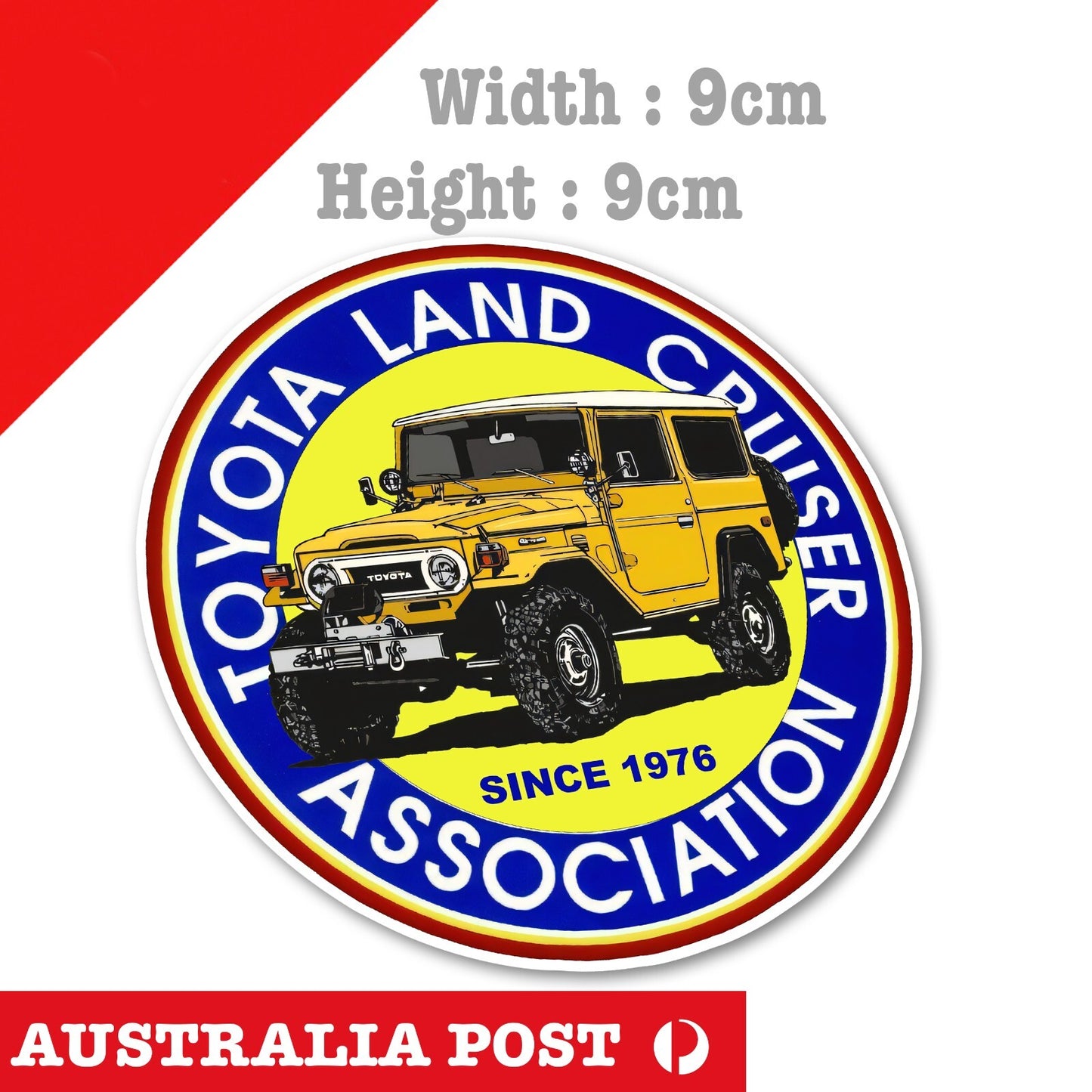 TOYOTA Land Cruiser  1984 Yellow Toyota LandCruiser FJ45 Round Badge Sticker