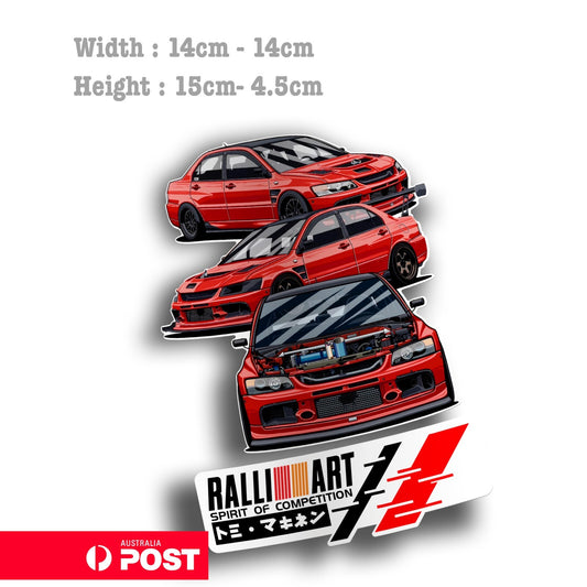Mitsubishi Lancer Evolution X  Red Competition Vinyl  Sticker