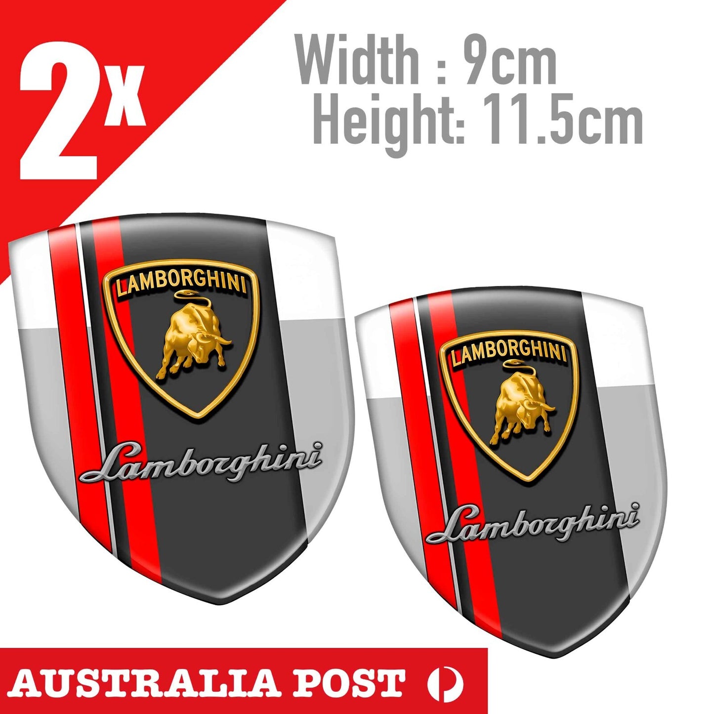 Lamborghini Emblem  Red Lines  Logo Stickers