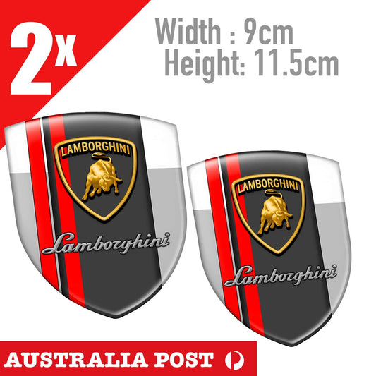 Lamborghini Emblem  Red Lines  Logo Stickers