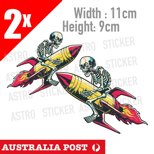 Bombs Away Skull Funny Mechanic-biker-helmet-motorcycle--sticker-decal-car