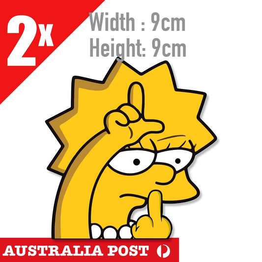 The Simpson LISA middle Finger Funny Loser  Car Window Sticker