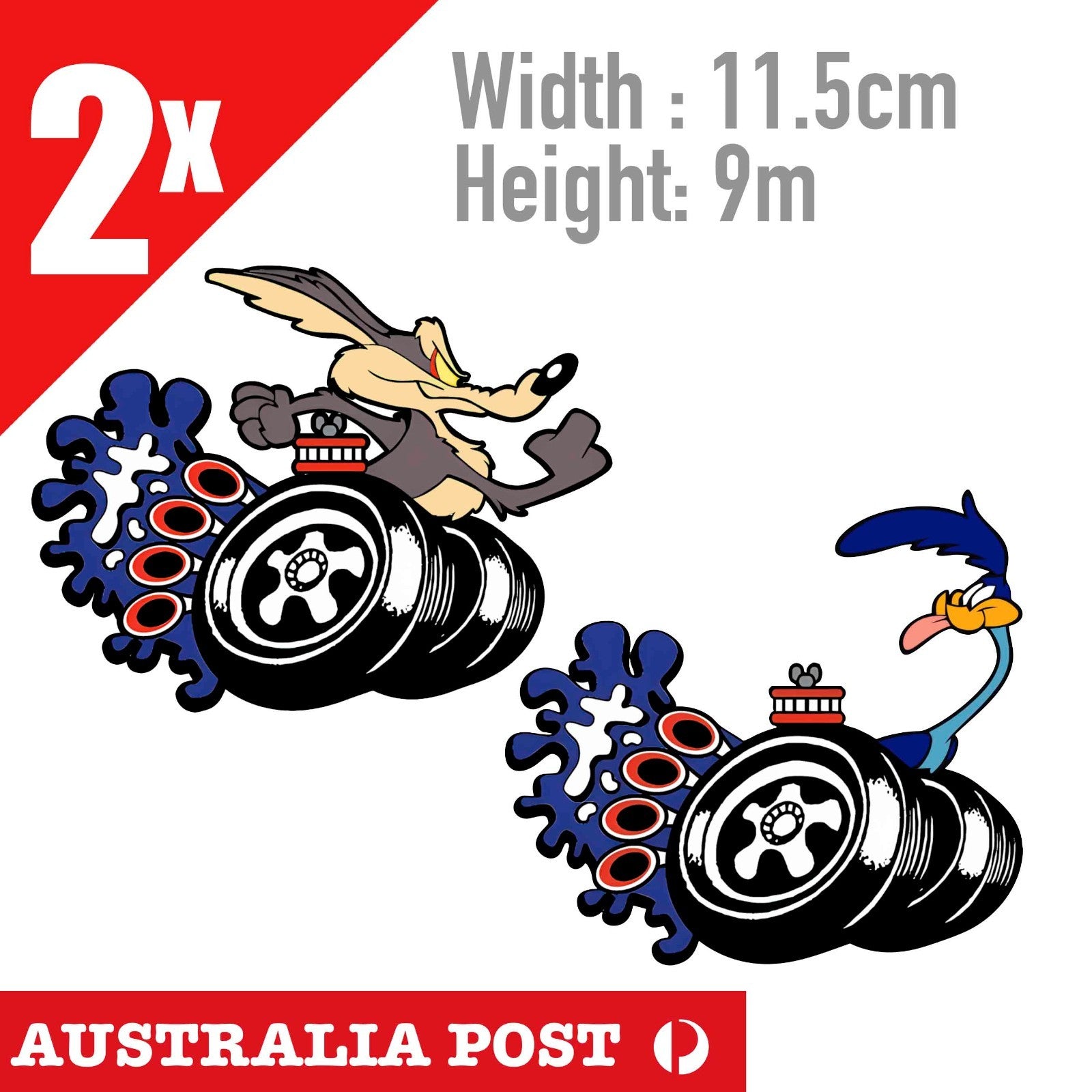 FORD BIN COYOTE BEEP BEEP, Classic GT-HO Ford WX XY Falcon Super Roo Sticker