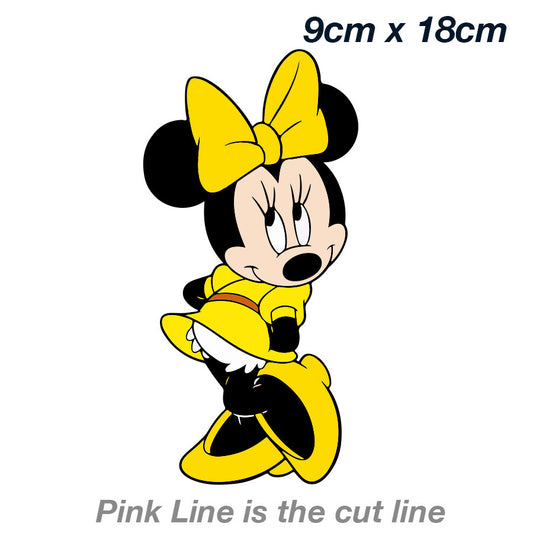 Minnie Mouse Yellow Dress Laptop , Car  Vinyl  Sticker 