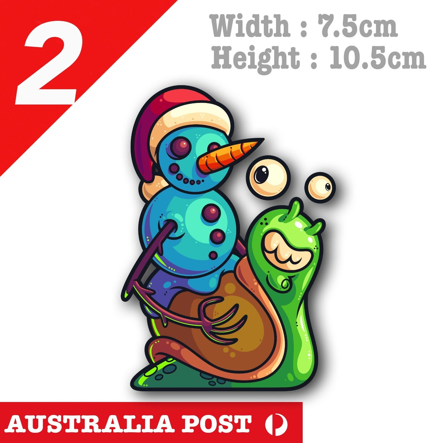 Zombie Snowman on Zombie Snail. Snowman , Snail Sticker