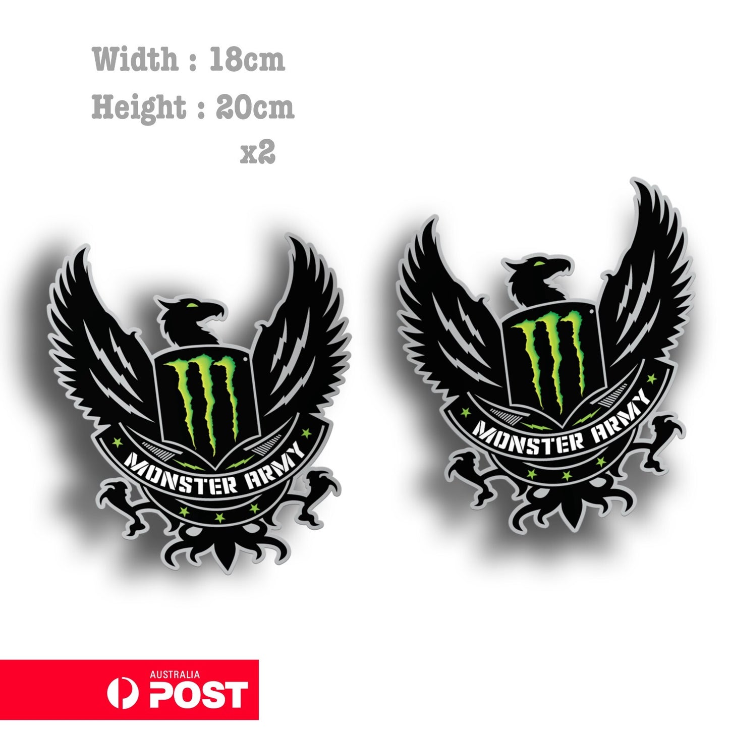 Monster Energy Drink Army Large x2  , Fridge , Bar Vinyl  Sticker