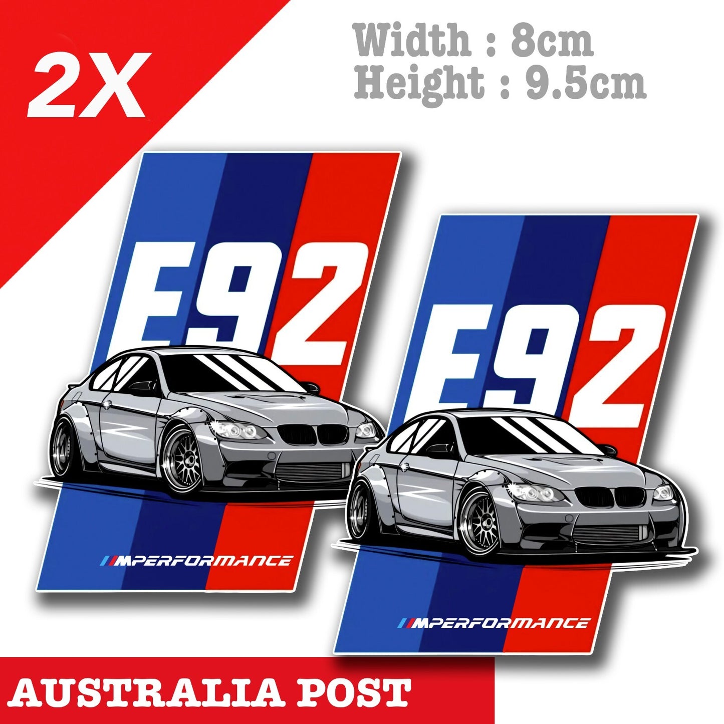 BMW E92 M Performance , Car, Laptop, Toolbox Race Car Sticker