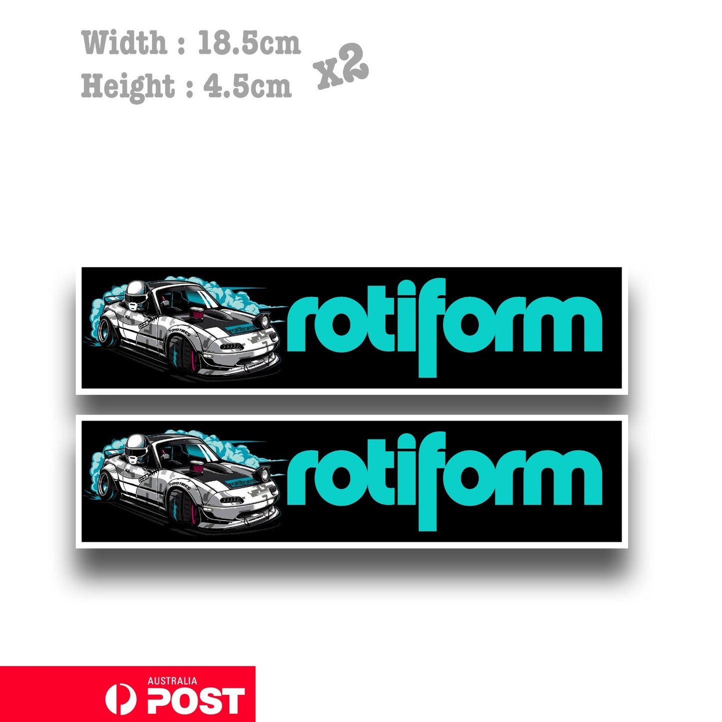 Rotiform Wheels Mazda Miata Car  Vinyl  Sticker