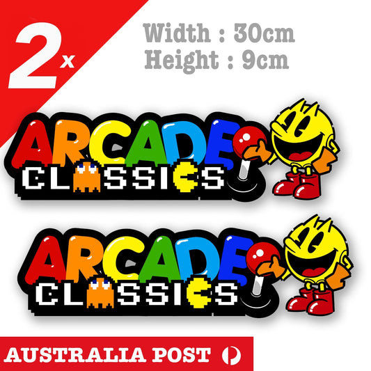 Pacman Arcade Classic Logo Laptop , Car, Classic Gaming Logo Vinyl  Stickers