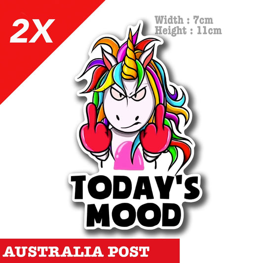 Middle Finger Angry Unicorn Rude Funny Straya Car Ute 4x4  Rude Stickers