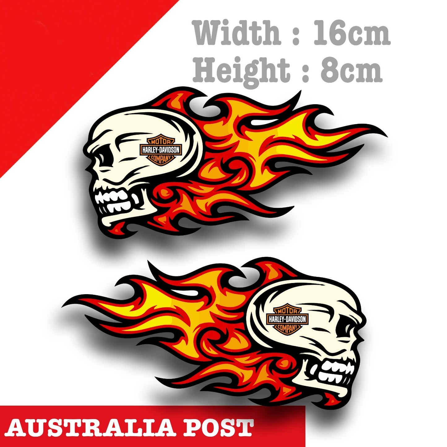Flame Skull motorcycle HARLEY DAVIDSON Logo Fuel Tank Decal Stickers