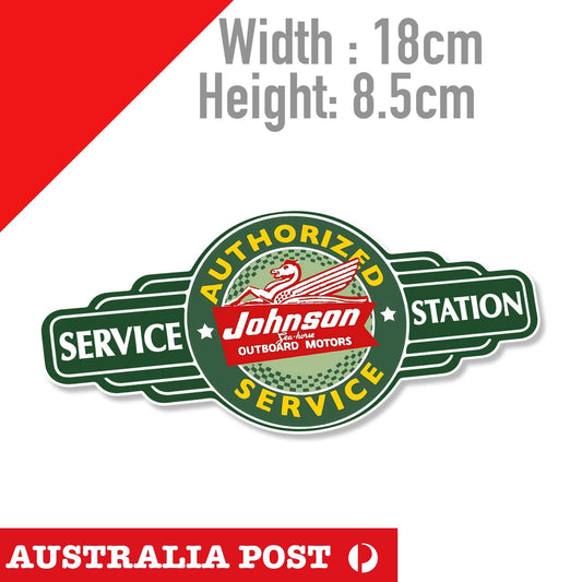 Johnson Outboard Boat Motors Approved Service Station Vintage Sticker