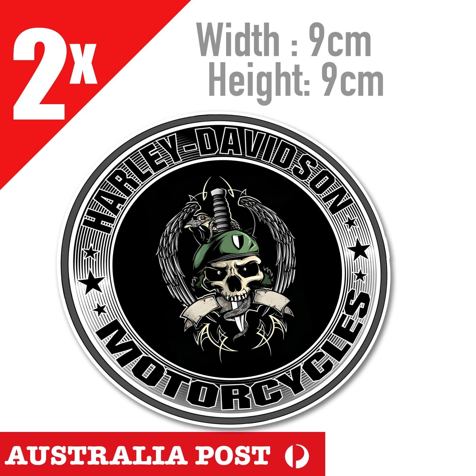 Harley Davidson Motorcycle ROUND Soldier , Fuel Tank Logo Decal Sticker