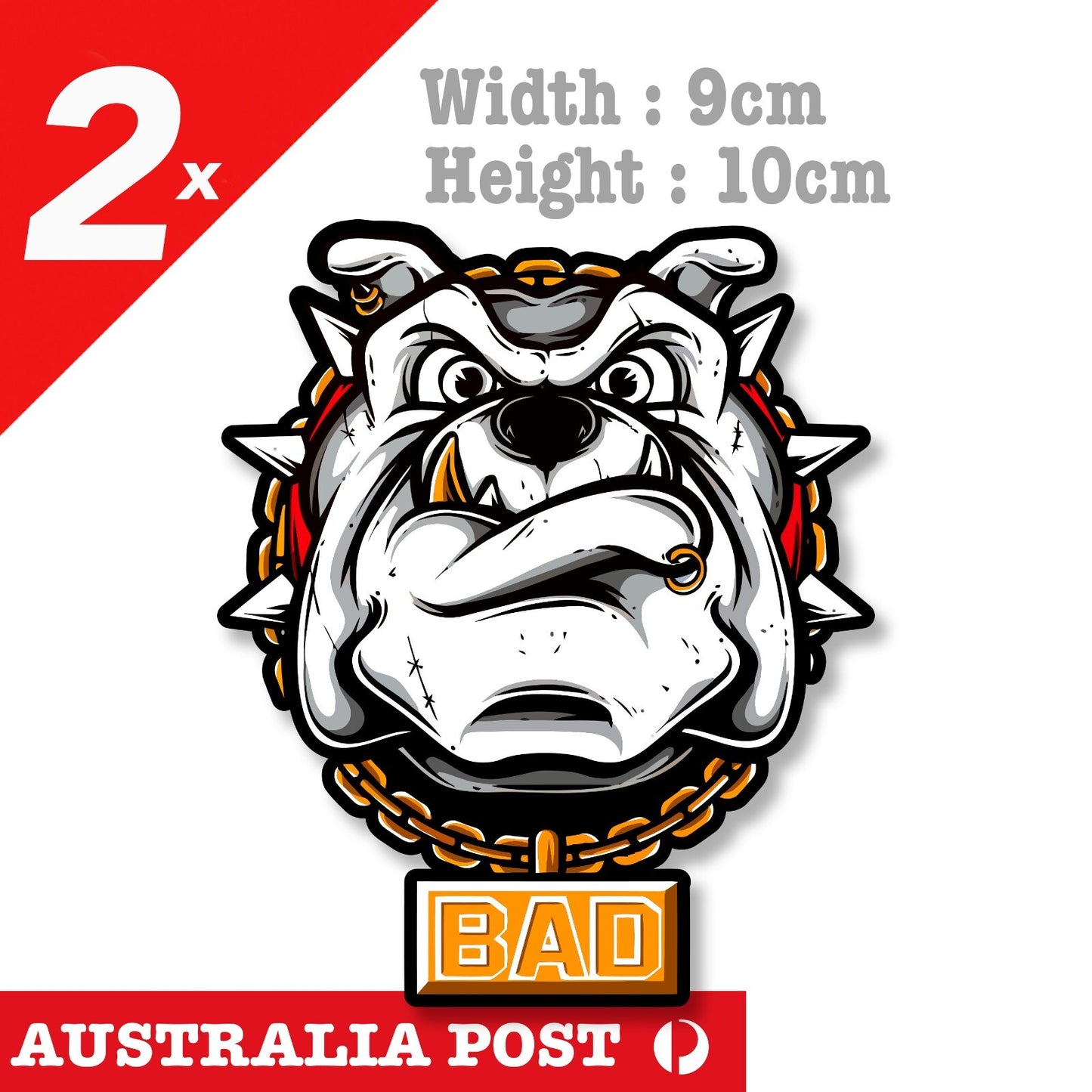 Bad Bull Dog with Big Chain, Dog Animal Sticker