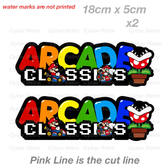Super Mario Car  Arcade Classic Logo Font With Vinyl  Sticker 