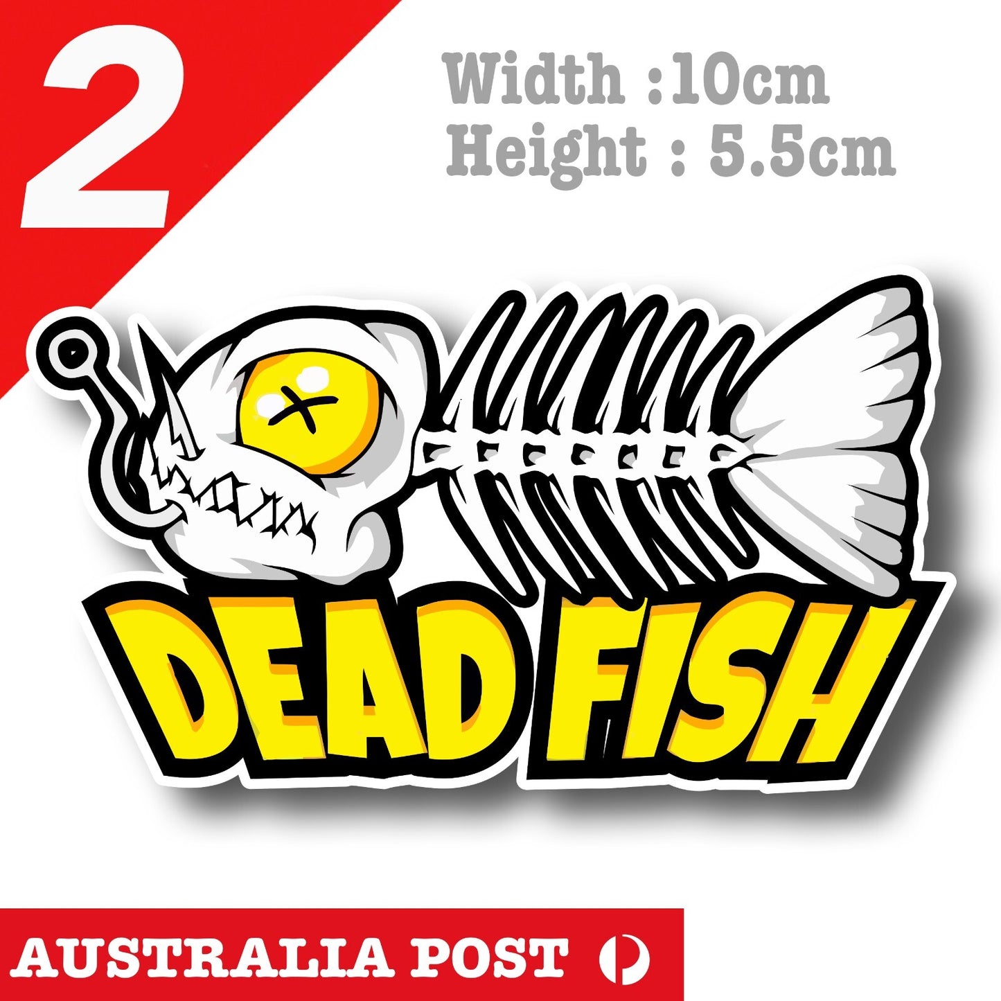 Dead fish on Fishing Hook Funny Skeleton Fish On Hook Sticker
