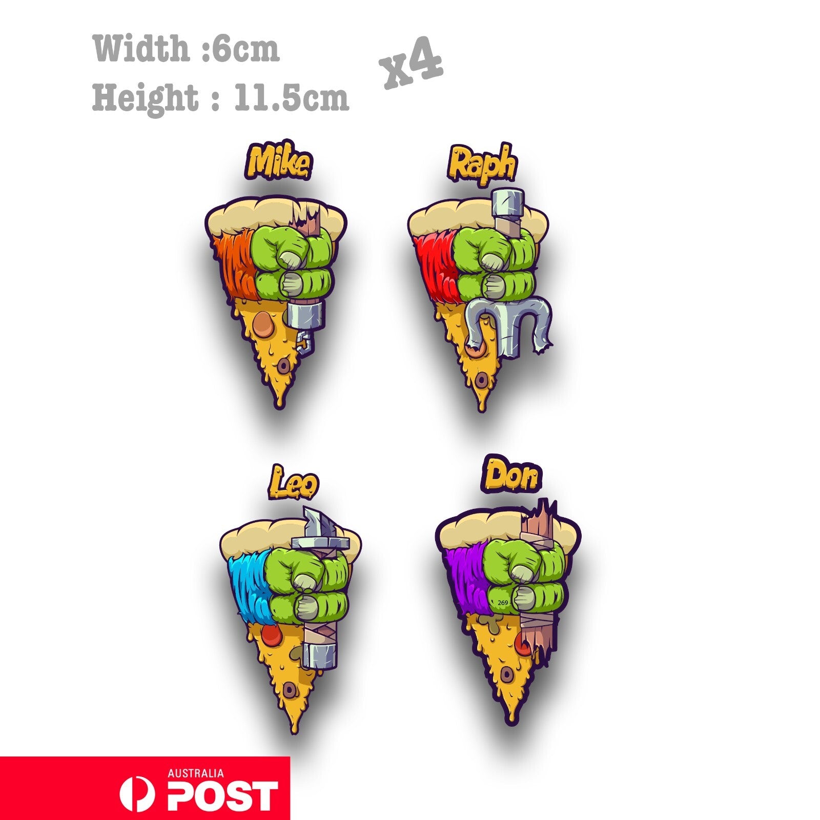 Ninja Turtle Pizza Weapon Hand Cartoon Decal Sticker