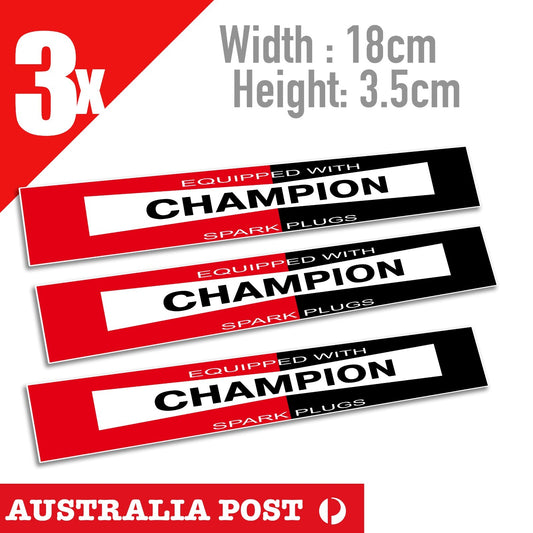 CHAMPION Spark Plug Logo Banner Vinyl  Sticker